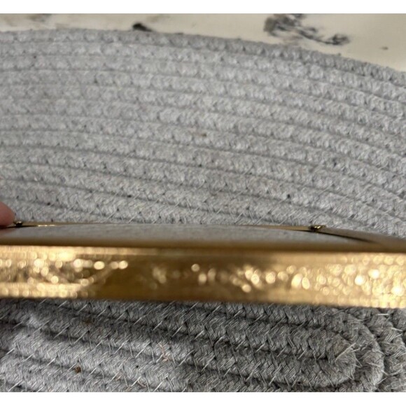 Vintage Bubble/convex Glass Footed Gold Metal Photo Frame MCM Easel - Picture 3 of 6